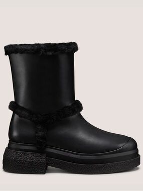Stuart Weitzman Charli Cozy Sportlift Booties Faux Fur Platform Winter Boots 8.5